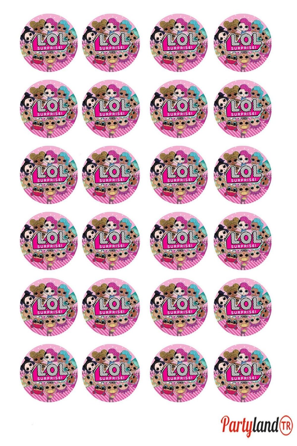 Lol Bebek 5 Cm. Yapışkanlı Yuvarlak Etiket - Sticker 24 Adet