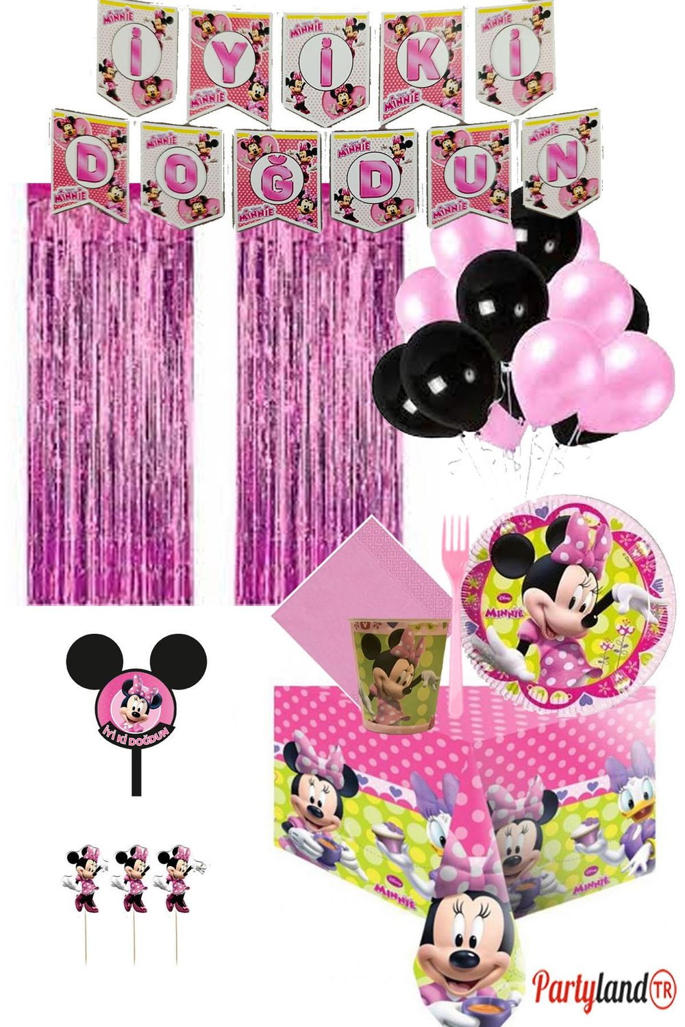 Minnie Mouse 16 Kişilik Lux Doğum Günü Parti Seti