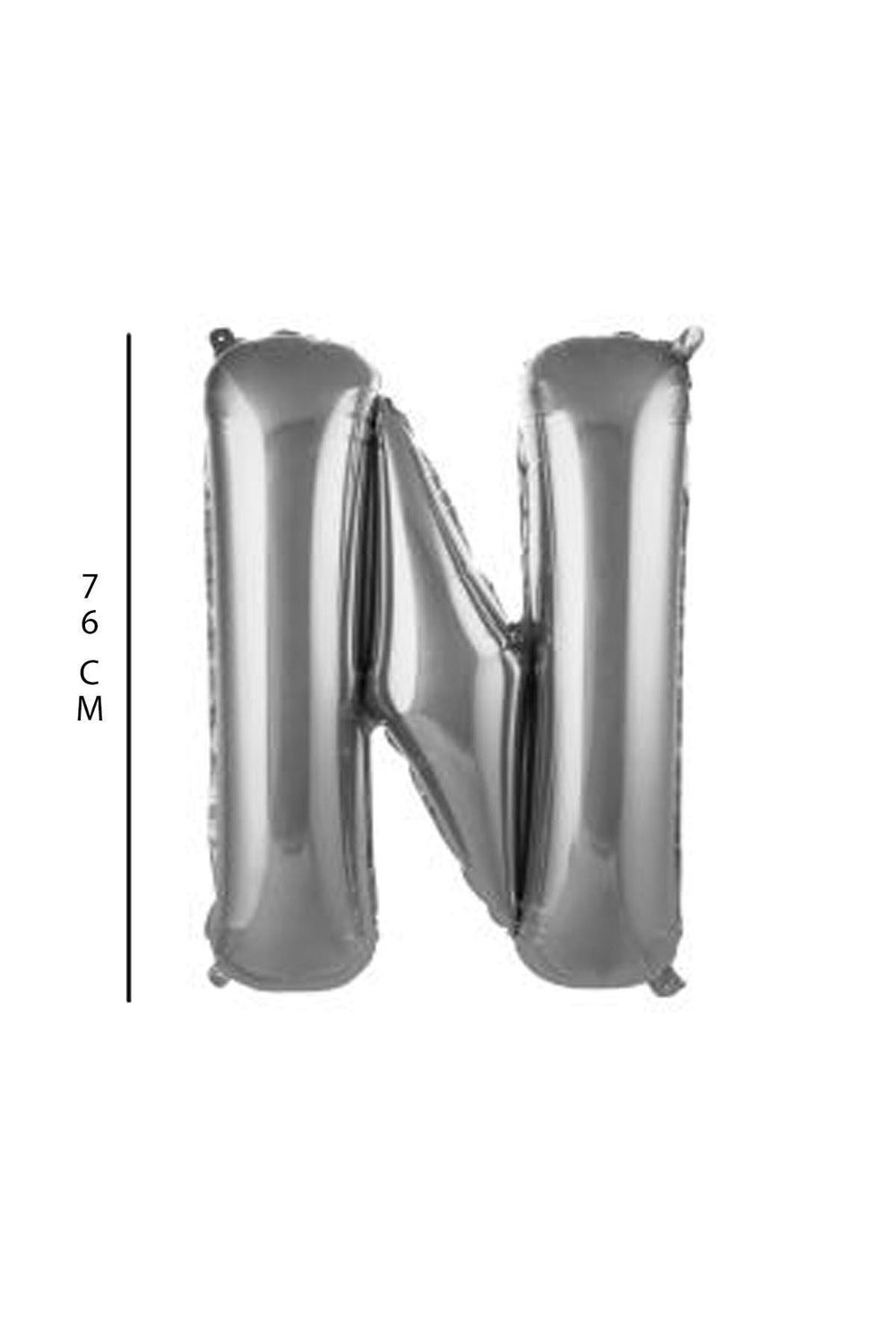N - Harfi 76 Cm. Gümüş Folyo Balon