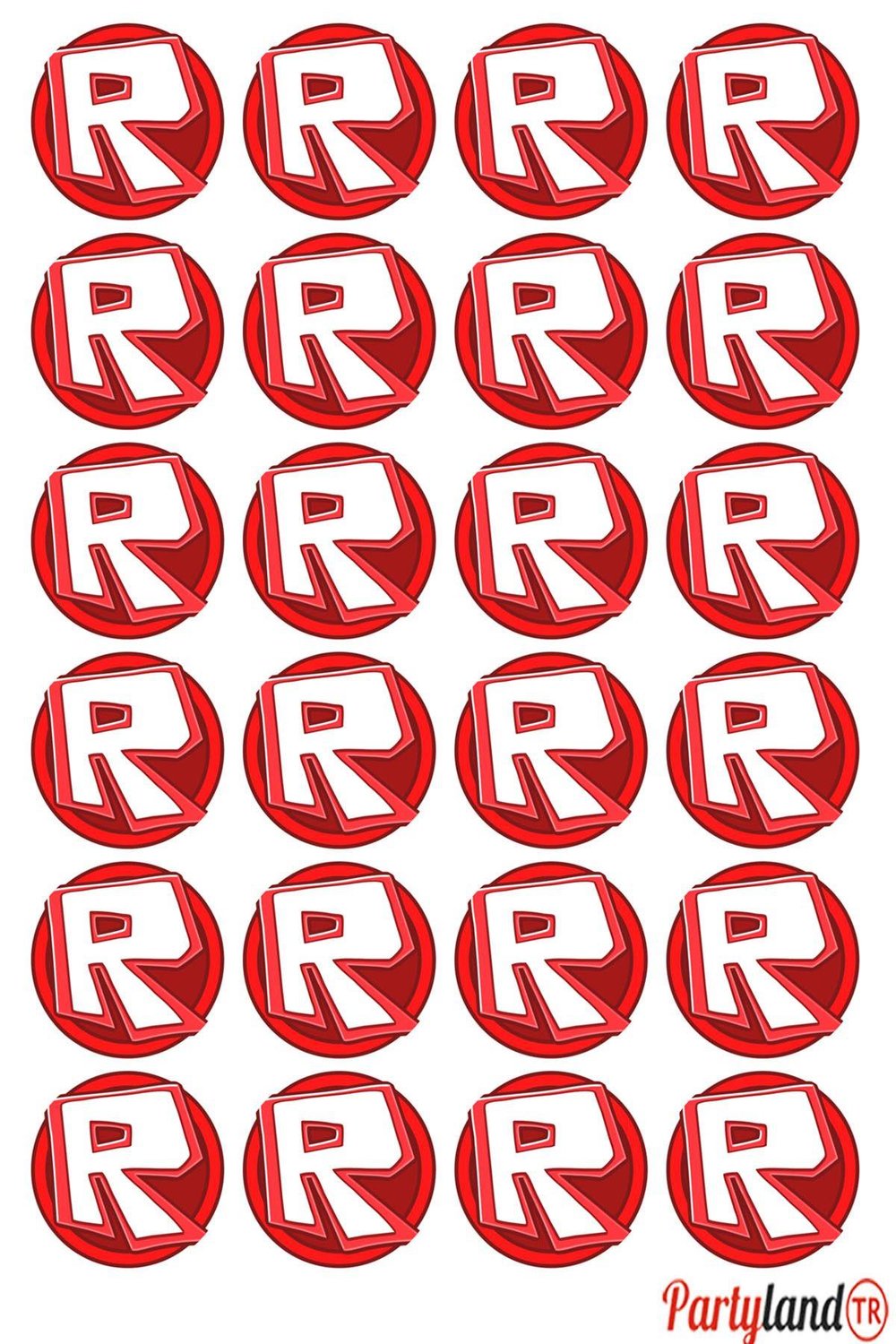 Roblox 5 cm. Yapışkanlı Yuvarlak Etiket - Sticker 24 Adet