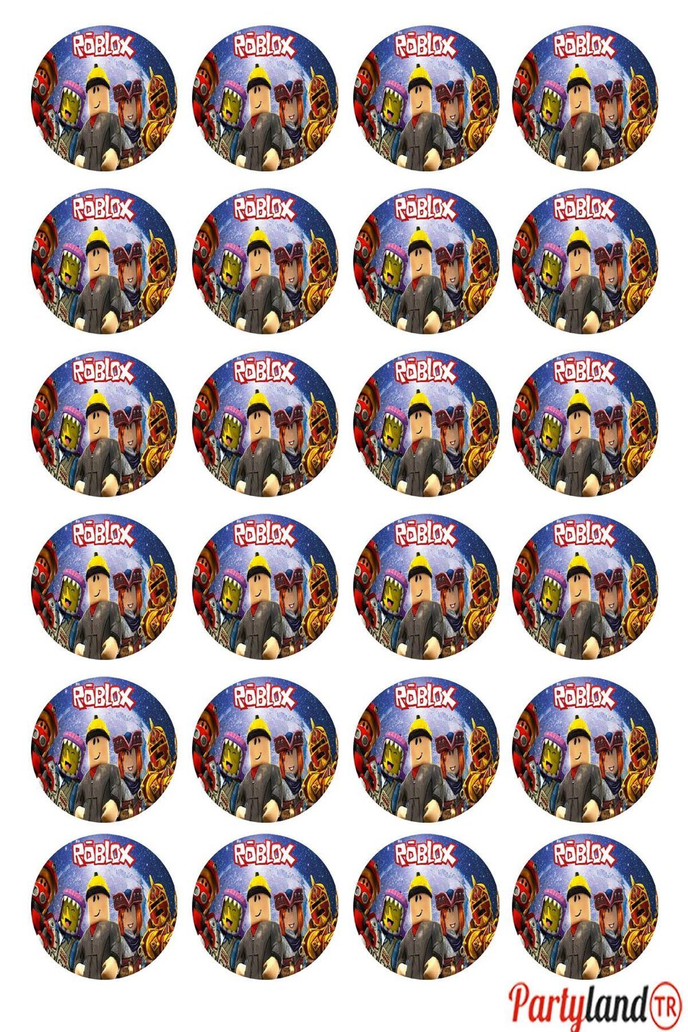Roblox 5 cm. Yapışkanlı Yuvarlak Etiket - Sticker 24 Adet
