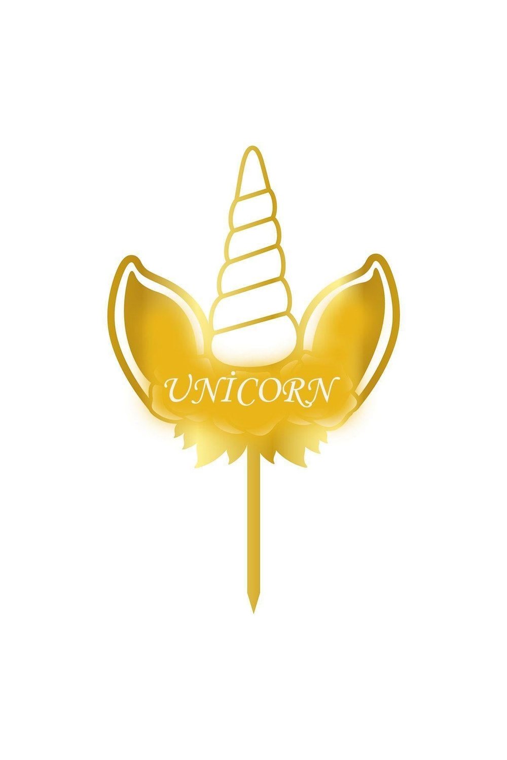 Unicorn Pleksi Pasta Üstü Süsü Gold