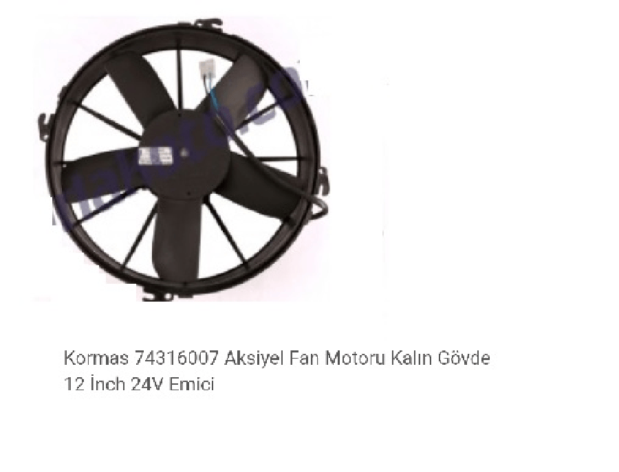 12'' KOMPLE YASSI GENIS EMICI AKSIYEL FAN( 5 KANAT) 5702312240004 24V