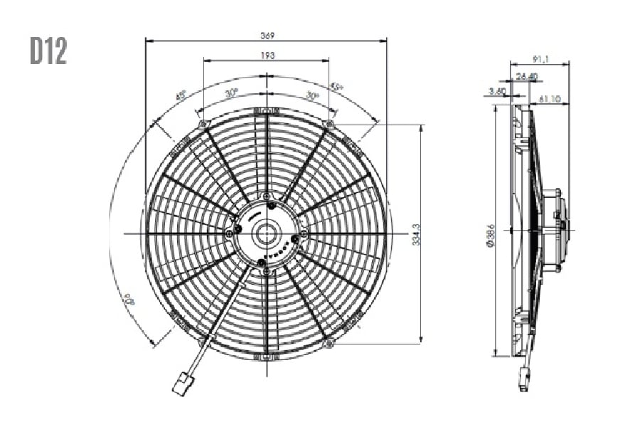 14'' KOMPLE YASSI GENIS EMICI 5702114120002 12V