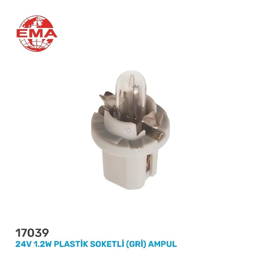 24V 12W Plastik Soketli (GRI) Ampul