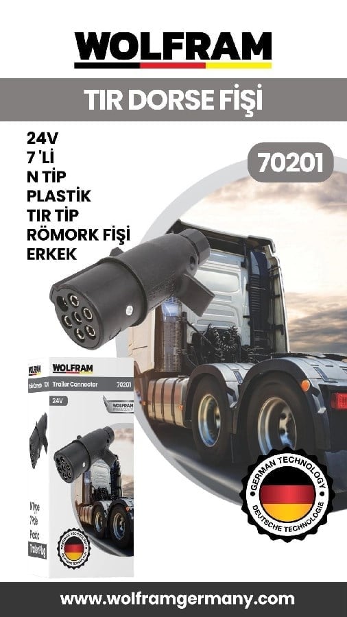 7 Li N Tip Plastik Tir Dorse Fisi Erkek 24V