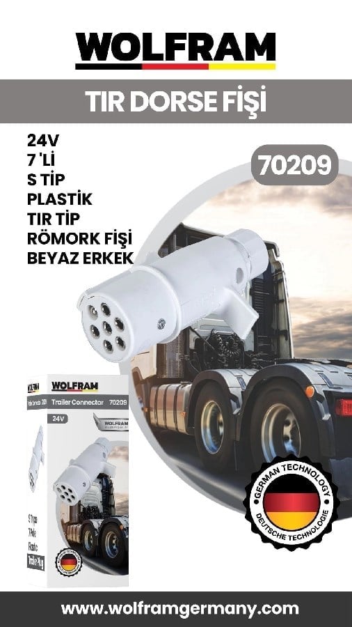 7 Li S Tip Plastik Tir Dorse Fisi Beyaz Erkek 24V