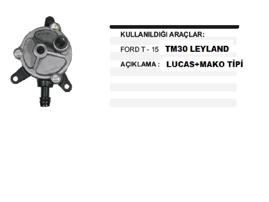 ALTER VAKUM POMPASI LUCASMAKO T15/TM30 LEYLAND