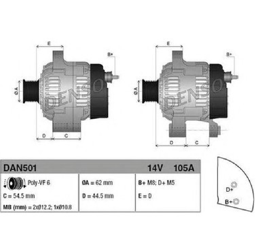 ALTERNATOR 14V 105A DOBLOMAREABRAVOBRAVASTILO 19 JTD13 JTD 467822124678221360816557