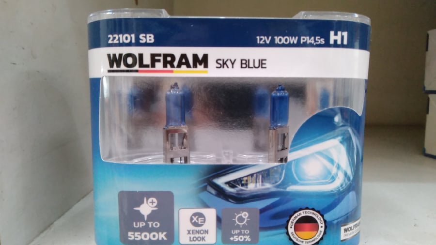 AMPUL 12V H1 100W P145s SKY BLUE BEYAZ ISIK TAKIM