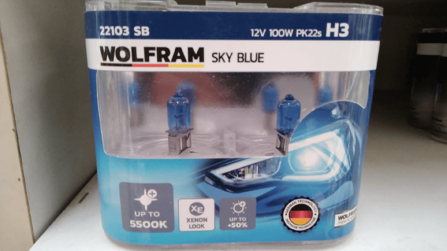 AMPUL 12V H3 100W PK22s SKY BLUE BEYAZ ISIK TAKIM