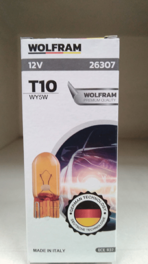 AMPUL 12V T10 5W W21x95d T10 ORTA DIPSIZ  SARI