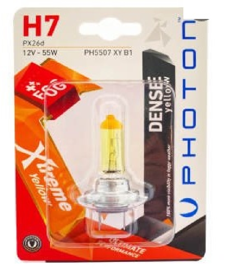 AMPUL H7 12V 55W XTREME YELLOW (TEKLI BLISTER)
