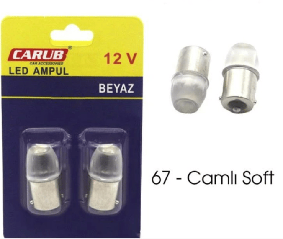 AMPUL LED 12V 67 CAMLI SOFT BEYAZ