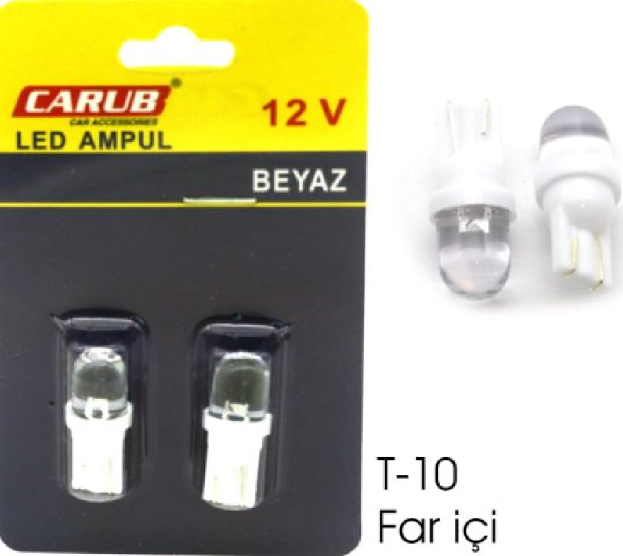 AMPUL>(2AD) LED BUYUK DIPSIZ 12V BEYAZ
