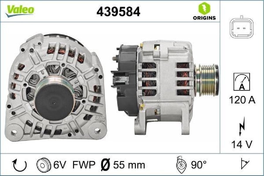 Alternator 14V 125A Clio Iv 12> Captur I 13> Symbol Iii 13> Fluence 10> Megane Iii 10> Logan Ii 12>