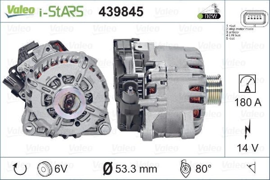 Alternator Start Stop 12V 180A Berlingo C4 C5 P208 P3008 Partner Tepee 16 Hdi 11> Is