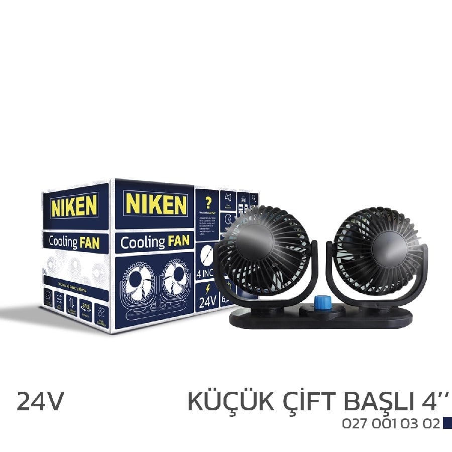 Arac Vantilatoru Kucuk Cift Basli 24V 4 Inch