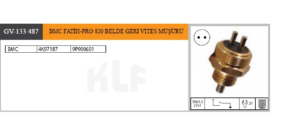 BMC FATIHPRO 820 BELDE GERI VITES MUSURU  4K97187 9P900601