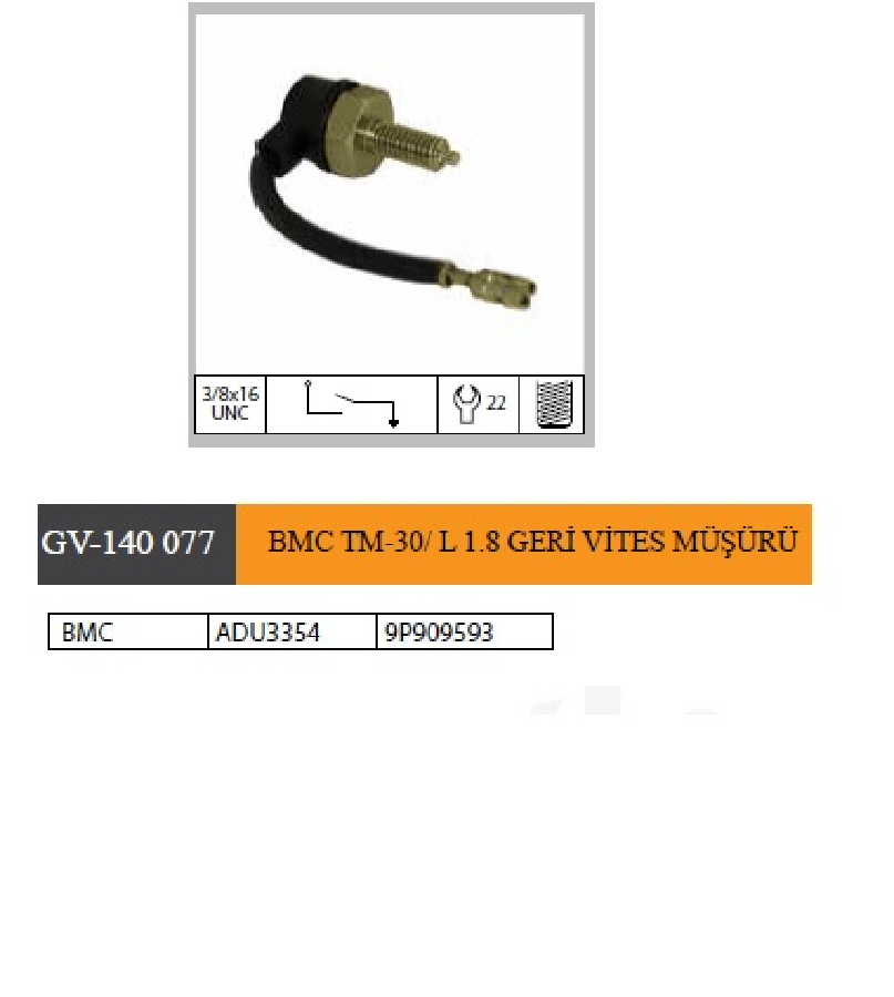 BMC TM30 GERI VITES MUSURU  ADU3354 9P909593