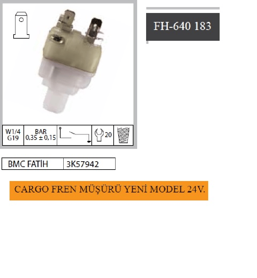 CARGO FREN MUSURU YENI MODEL (24V)  3K57942