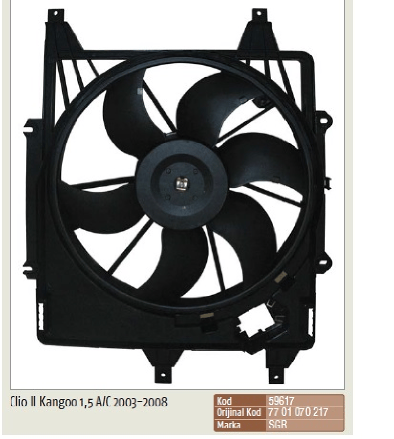 FAN MOTORU DAVLUMBAZLI > RENAULT CLIO II  KANGOO 15 (20032008) [KLIMALI] (DV 7701051458)