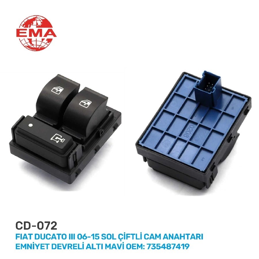 Fiat Ducato Iii 0615 Sol Ciftli Cam Anah Emniyet Devreli Alti Mavi 8LI 735487419