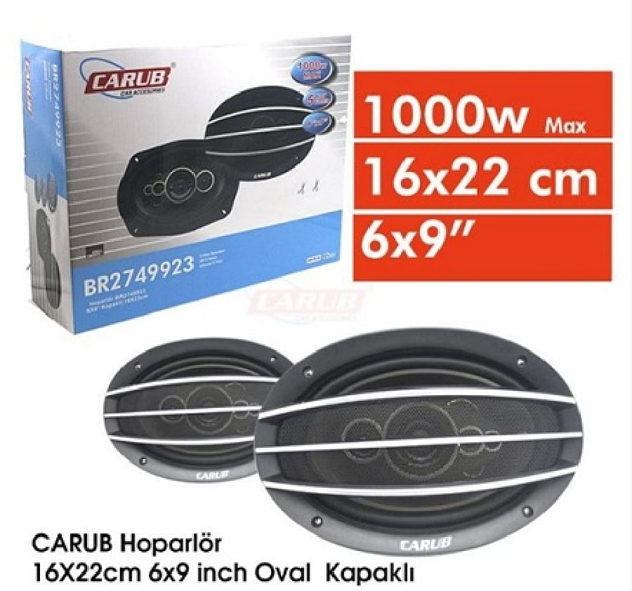 HOPARLOR (2 ADET) OVAL 16X22cm 9Inch  1000W KAPAKLI