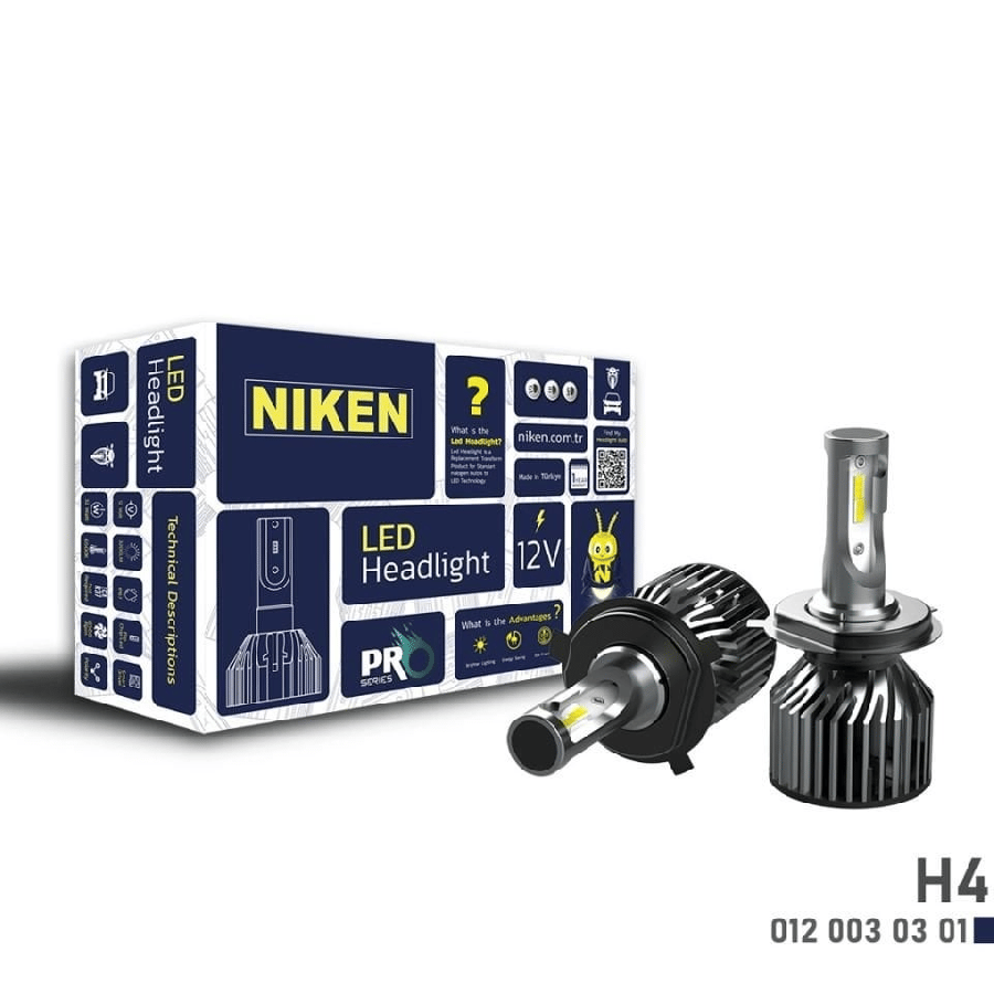 LED FAR AMPULU (TK) WHITE (BEYAZ) PRO SERIES XENON TIP 12V24V H4 ** YENI TIP MINI GOVDE **