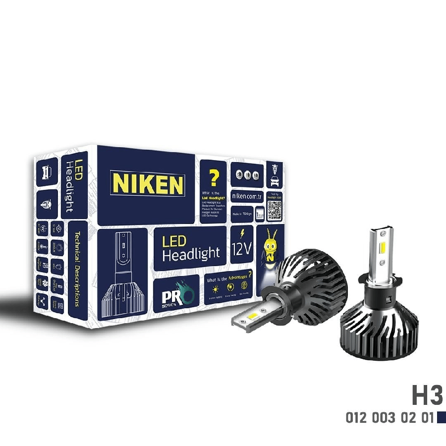 LED FAR AMPULU (TK) WHITE (BEYAZ) PRO SERIES XENON TIP 12V24V H3 ** YENI TIP MINI GOVDE **