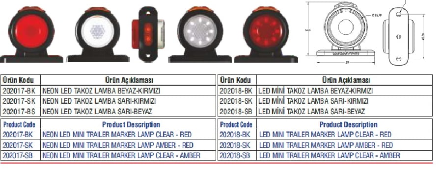 LED SINYALLI MINI TAKOZ LAMBA