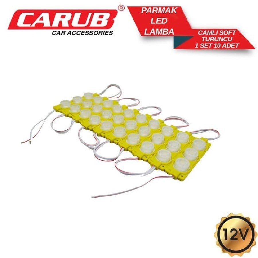 Lamba 12V Camli Soft Parmak 1SET 10 Adet Orange Turuncu