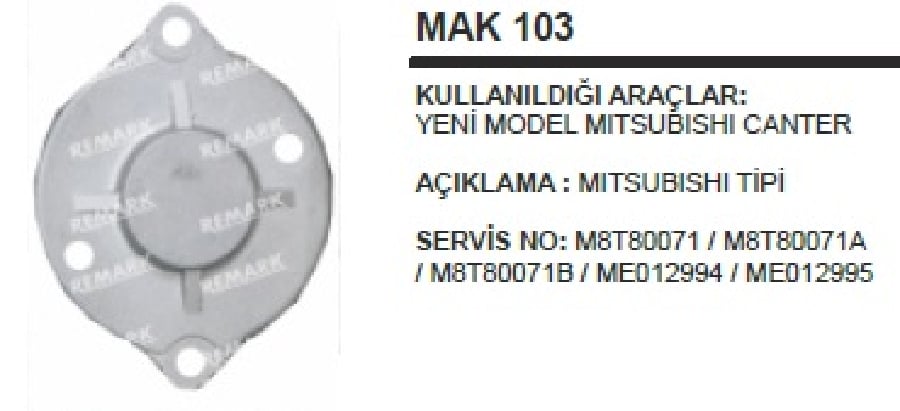 MARS ARKA KAPAK  MITSUBISHI CANTER 659 YM MAK103