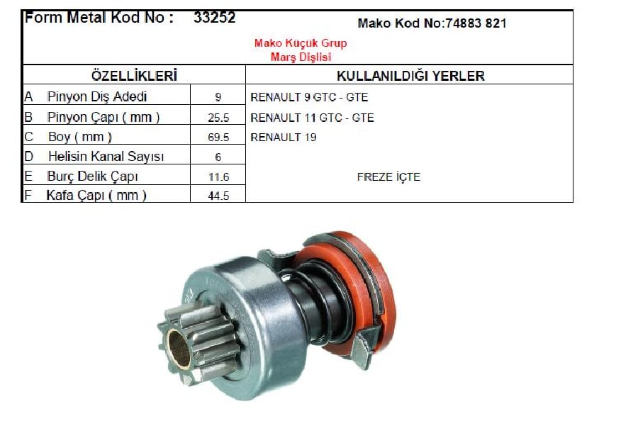 MARS DISLISI MAKO TIP 9D>REN9111921