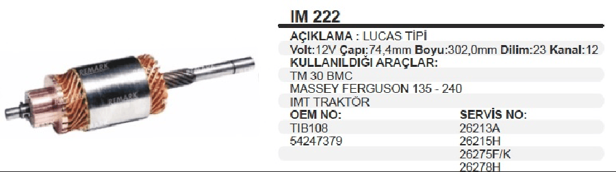 MARS KOLLINCE FRZ LUCAS TITPI (379) > TM 30 BMC*MASSEY FERGUSON 135240 IMT TRAKTOR