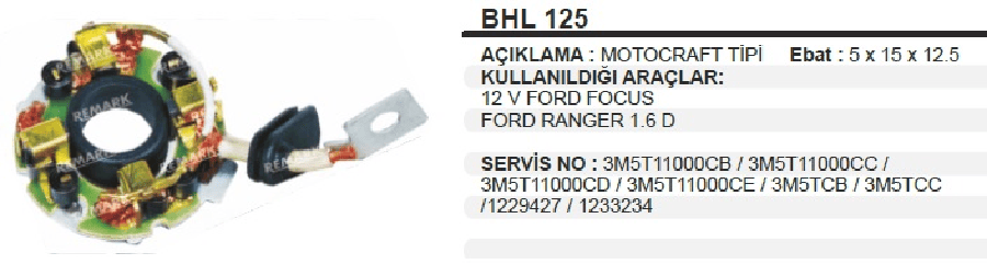 MARS KOMUR YUV  MOTOGRAFT 12VFOCUS/RANGER 16 D KOMUR 5X15X125