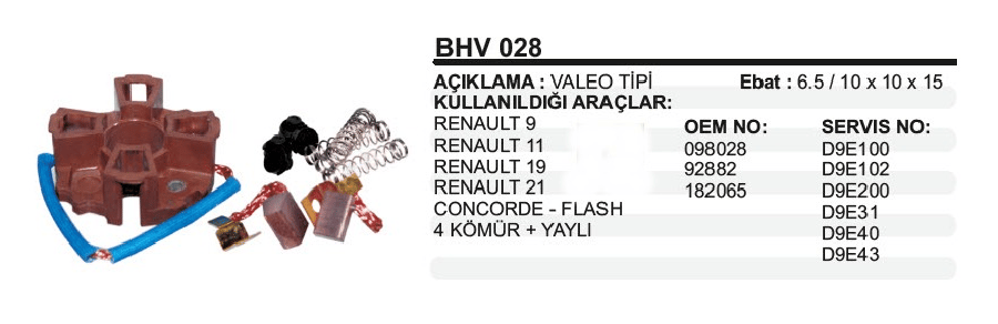 MARS KOMUR YUV  VALEO 098028 R919 4KOMUR+YAYLI