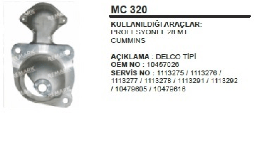 MARS ON KAP24VDELCO TIPI PROFESYONEL 28MT AK