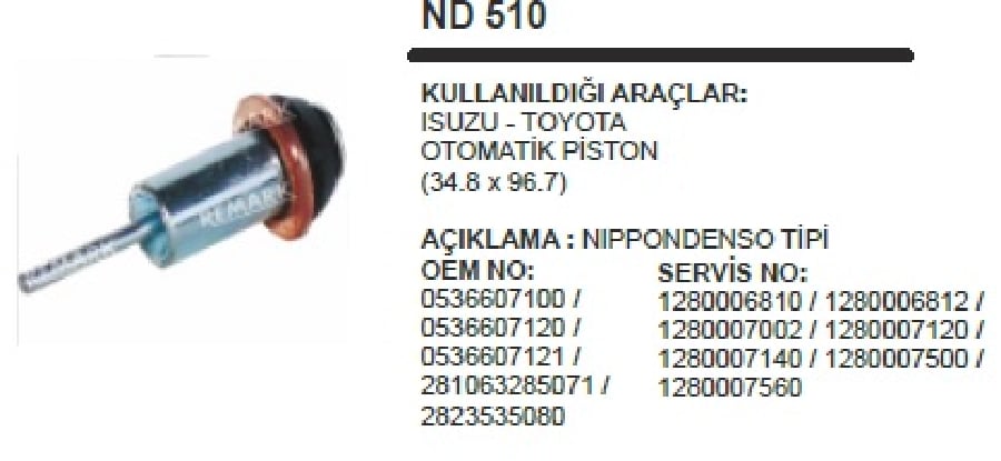 MARS OTOM PISTONU ISUZU TOY  348X967