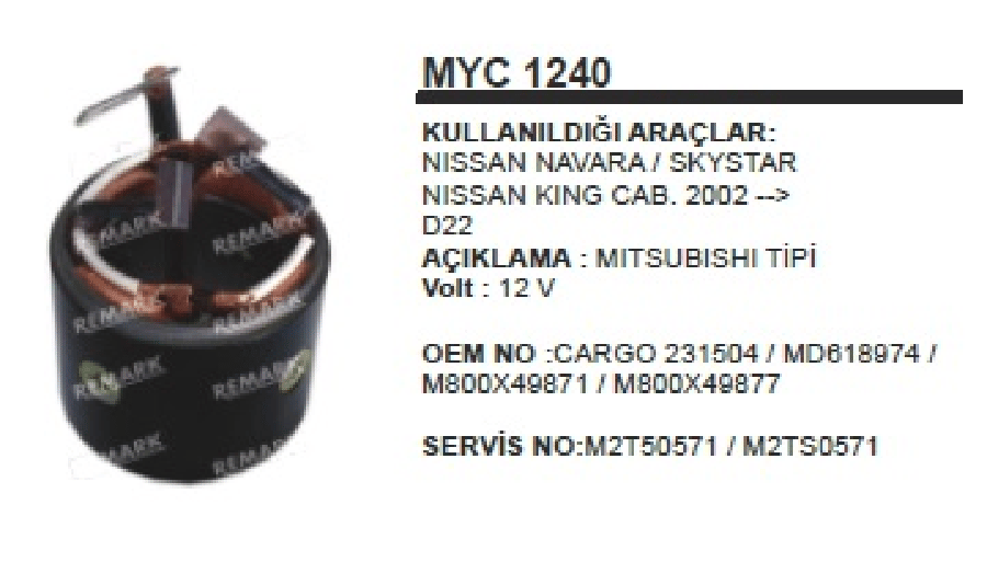 MARS YASTIGI+GOVDESI 12V MITS TIPI  02>NAVARA/SKYSTAR