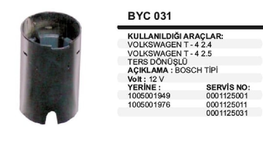 MARS YASTIGI+GOVDESI BOSCH TIPI 12V VW T4 24/25  TERS DONUS (CCW)