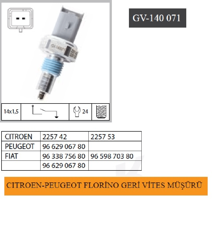 MUSUR GERI VITES > CITROENPEUGEOT  96338875680 9659870380 9662906780 225742 225753