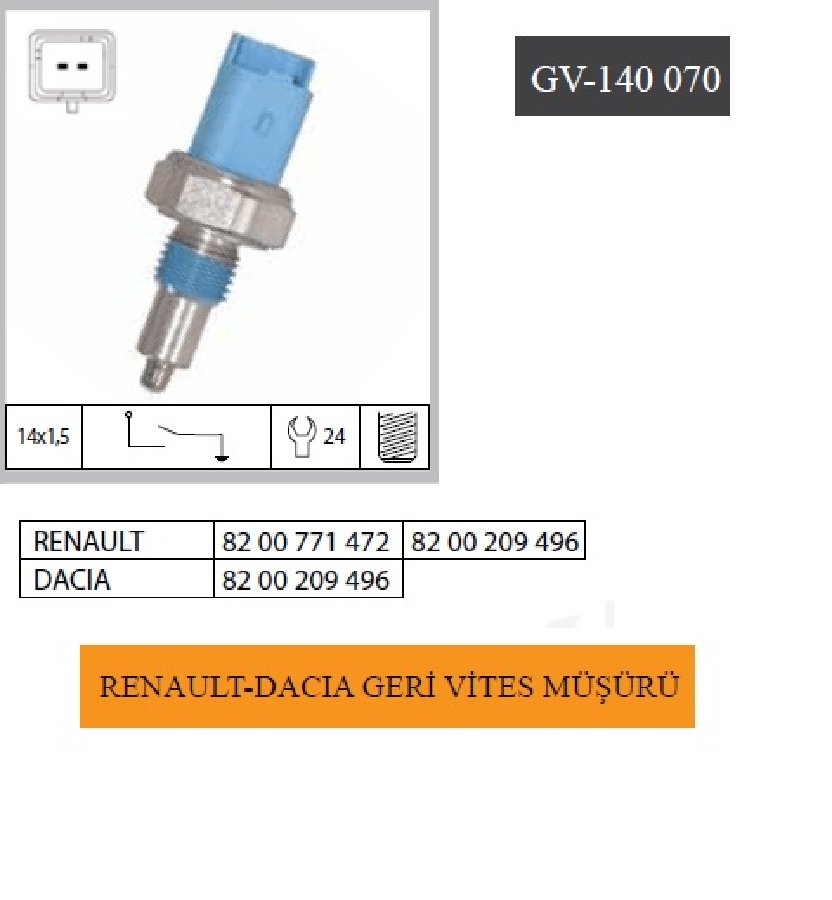 MUSUR GERI VITES > DACIA LOGAN  8200771472 8200209469 320054913R 8200209496