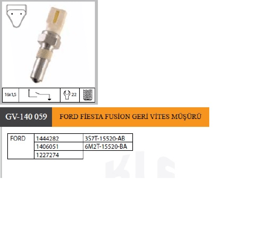 MUSUR GERI VITES > FORD FIESTA FUSION  1029819 1112601 1137034 1383960 97FG15520AA 97FG15520AB 97FG15520AC 97FG15520AD