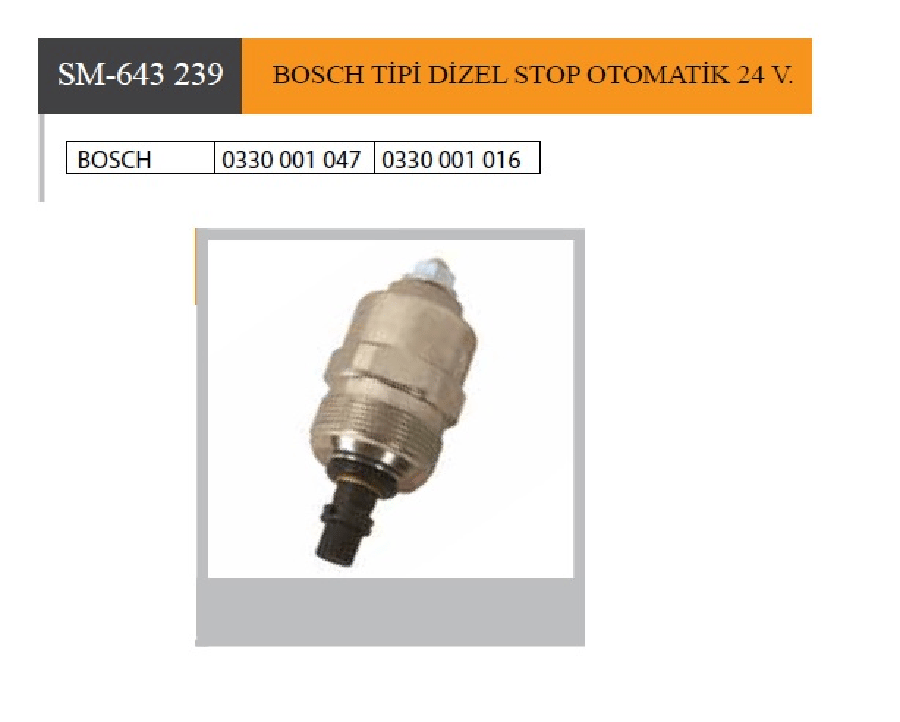 MUSUR KONTAK STOP OTOMATIK 24V BOSCH TIP  0330001047 0330001016 26439029 79082108 99478110