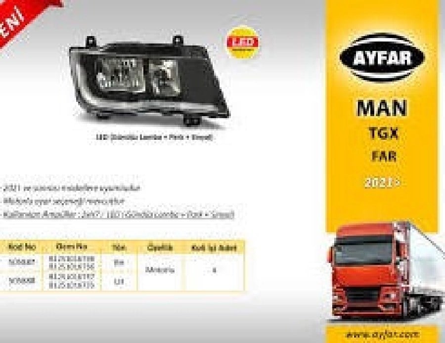 Man Tgx Far Sag Motorlu  Led DRL+PARK+SINYAL (2021>)