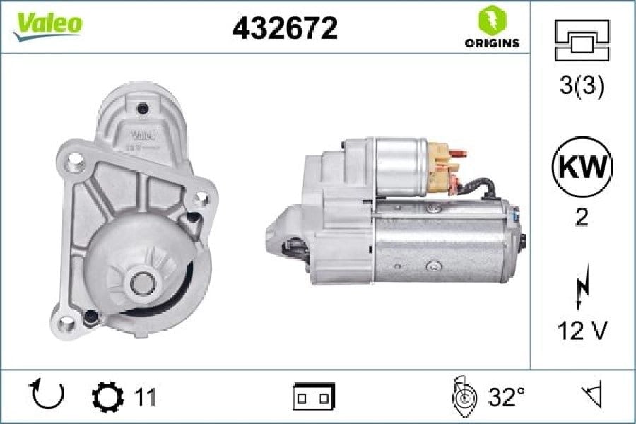 Mars Motoru 12V 11 Dis 20KW Clio Ii Kangoo Laguna 19DTI Megane Master 97 01