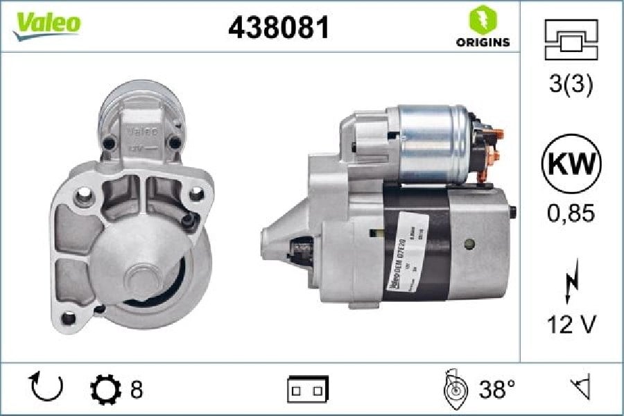 Mars Motoru 12V 8 Dis 085KW Logan Sandero Kango Clio I Megane I 14 / 16 98