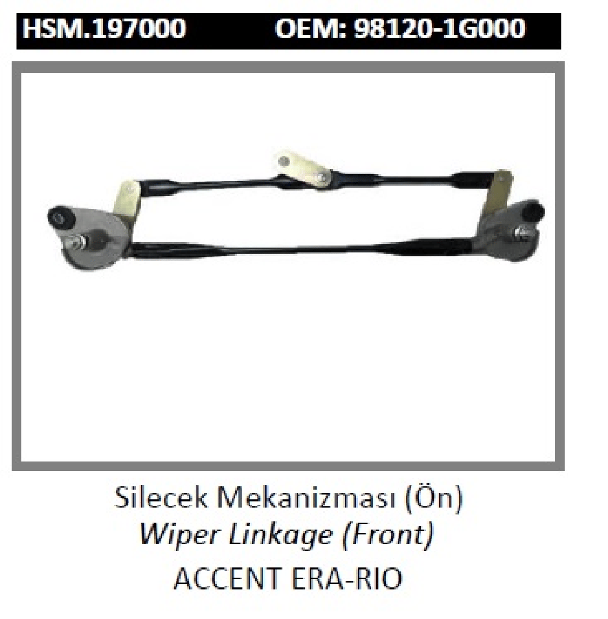 On Cam Silecek Mekanizmasi > Accent Erario  981201G000