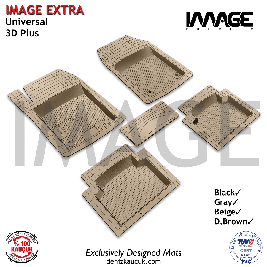 PASPAS IMAGE EKSTRA HAVUZLU UNIVERSAL KAUCUK 3D PLUS 5 PARCA BEJ